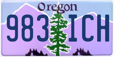 OR license plate 983ICH