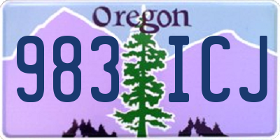 OR license plate 983ICJ