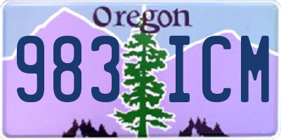 OR license plate 983ICM