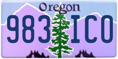 OR license plate 983ICO