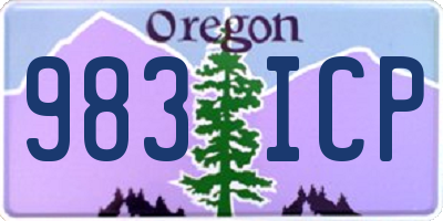 OR license plate 983ICP