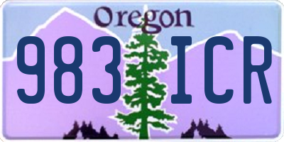 OR license plate 983ICR