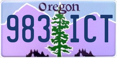 OR license plate 983ICT