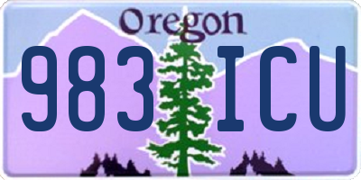 OR license plate 983ICU