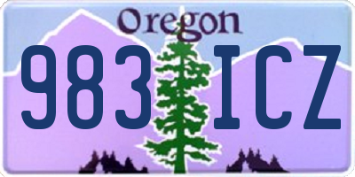 OR license plate 983ICZ