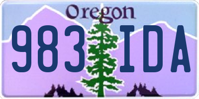 OR license plate 983IDA