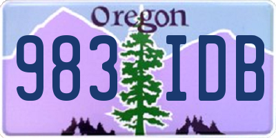OR license plate 983IDB