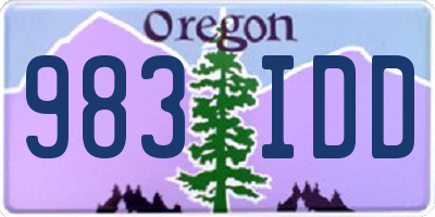 OR license plate 983IDD