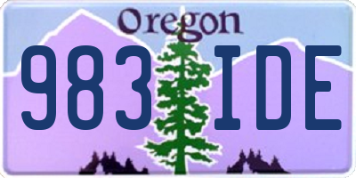OR license plate 983IDE