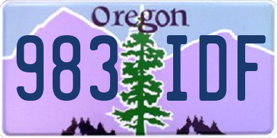 OR license plate 983IDF