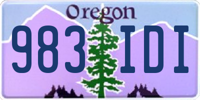 OR license plate 983IDI