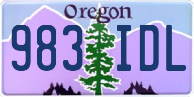 OR license plate 983IDL