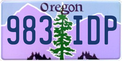 OR license plate 983IDP