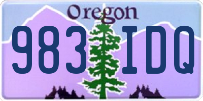OR license plate 983IDQ
