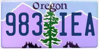 OR license plate 983IEA