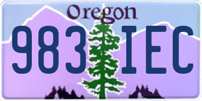 OR license plate 983IEC