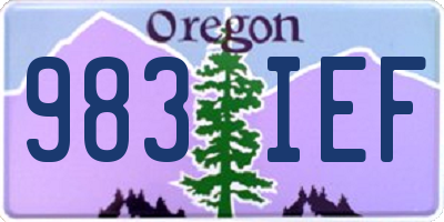 OR license plate 983IEF