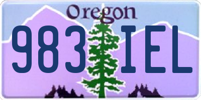 OR license plate 983IEL
