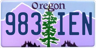 OR license plate 983IEN