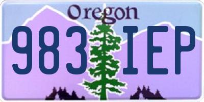 OR license plate 983IEP