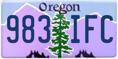 OR license plate 983IFC