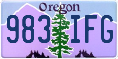 OR license plate 983IFG