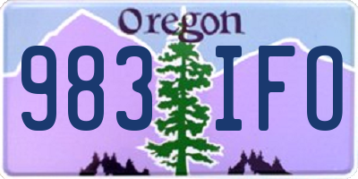 OR license plate 983IFO