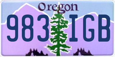 OR license plate 983IGB