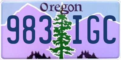 OR license plate 983IGC