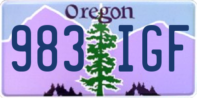 OR license plate 983IGF