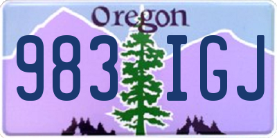 OR license plate 983IGJ