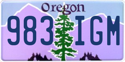 OR license plate 983IGM