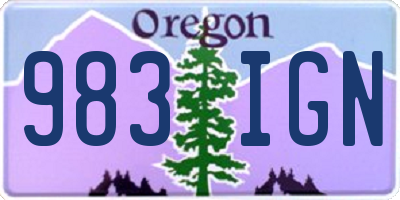 OR license plate 983IGN