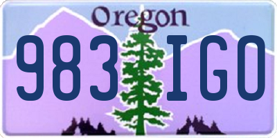 OR license plate 983IGO