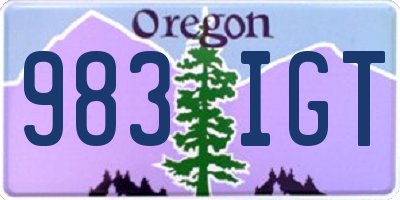 OR license plate 983IGT