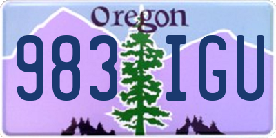 OR license plate 983IGU