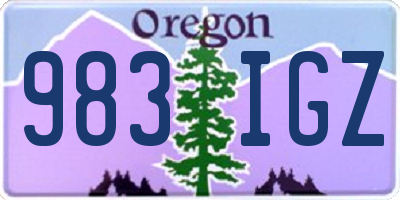 OR license plate 983IGZ