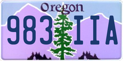 OR license plate 983IIA