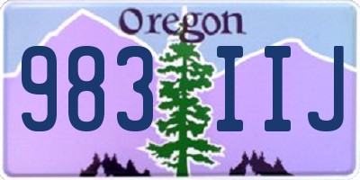 OR license plate 983IIJ