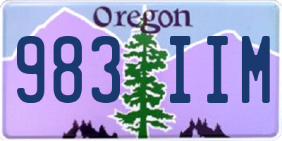 OR license plate 983IIM
