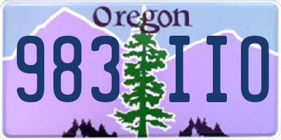 OR license plate 983IIO