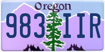 OR license plate 983IIR