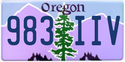 OR license plate 983IIV