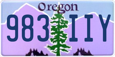 OR license plate 983IIY