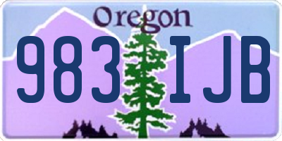 OR license plate 983IJB