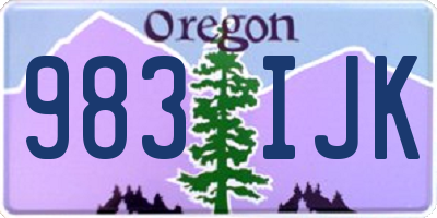 OR license plate 983IJK