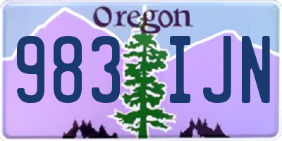 OR license plate 983IJN