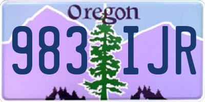 OR license plate 983IJR