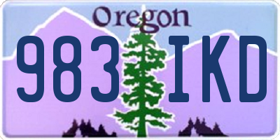 OR license plate 983IKD