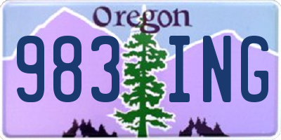 OR license plate 983ING